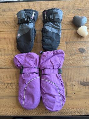 Columbia Kids Purple and Black Snow Mittens